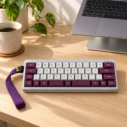 40% Wireless Mechanical Keyboard with Split Spacebar, Purple and Gray