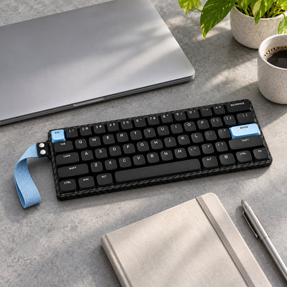 60% Low-Profile Wireless Mechanical Keyboard, Black and Blue