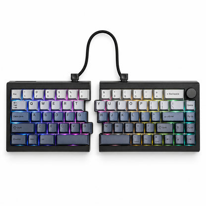 65% Split Wireless Mechanical Keyboard with RGB, Black and Gray