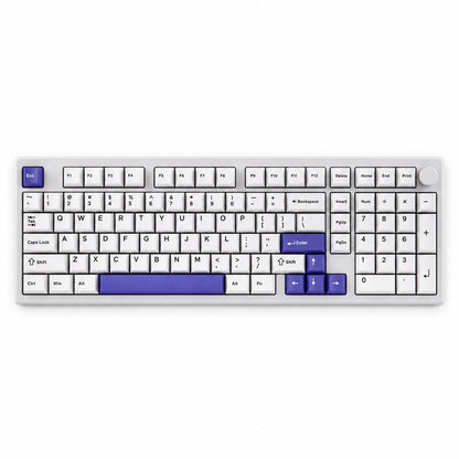 100-Key Aluminum Wireless Mechanical Keyboard, White and Purple